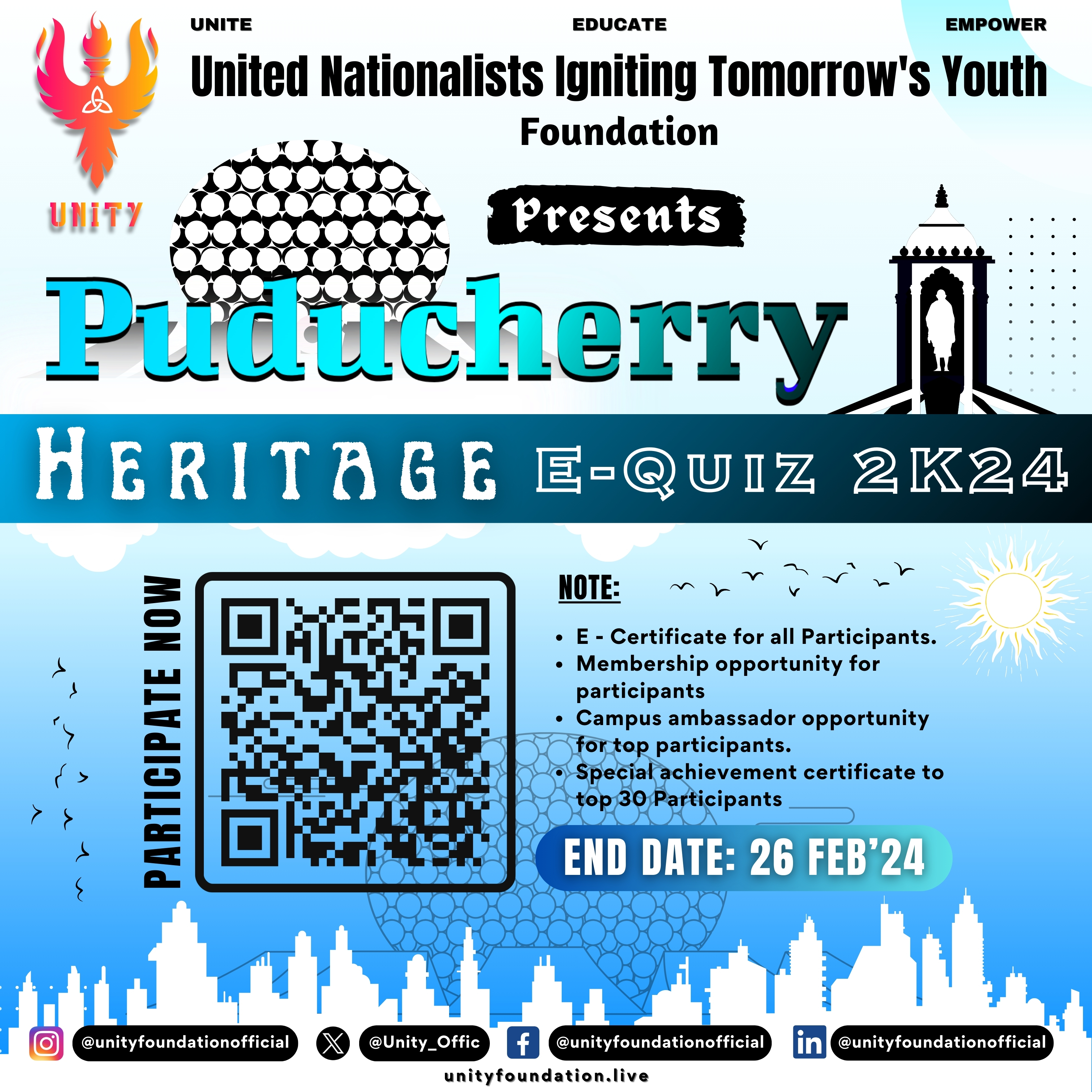 UNITY'S Puducherry Heritage Quiz 2k24